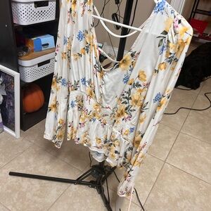 Floral V-Neck Women's Top